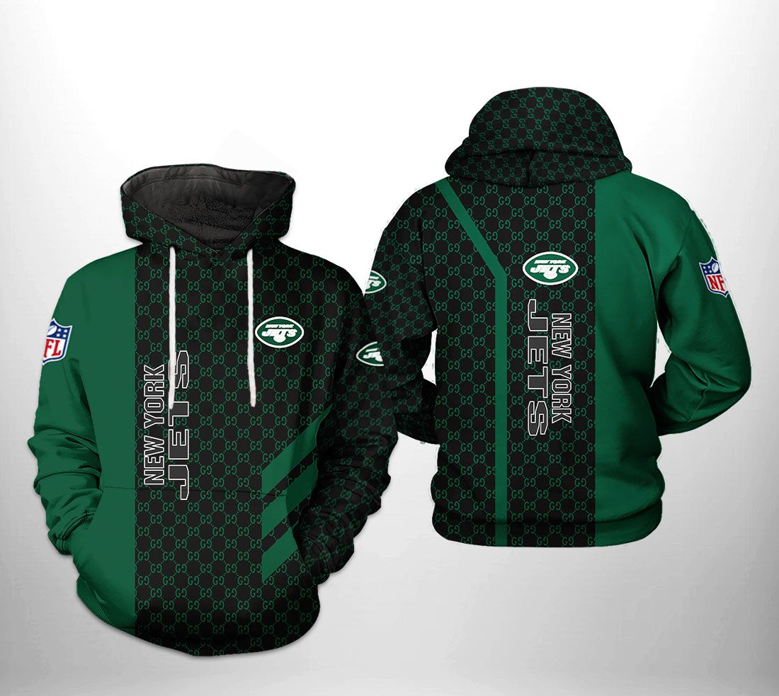 New York Jets NFL Team Pattern Mix 3D Printed Hoodie/Zipper Hoodie
