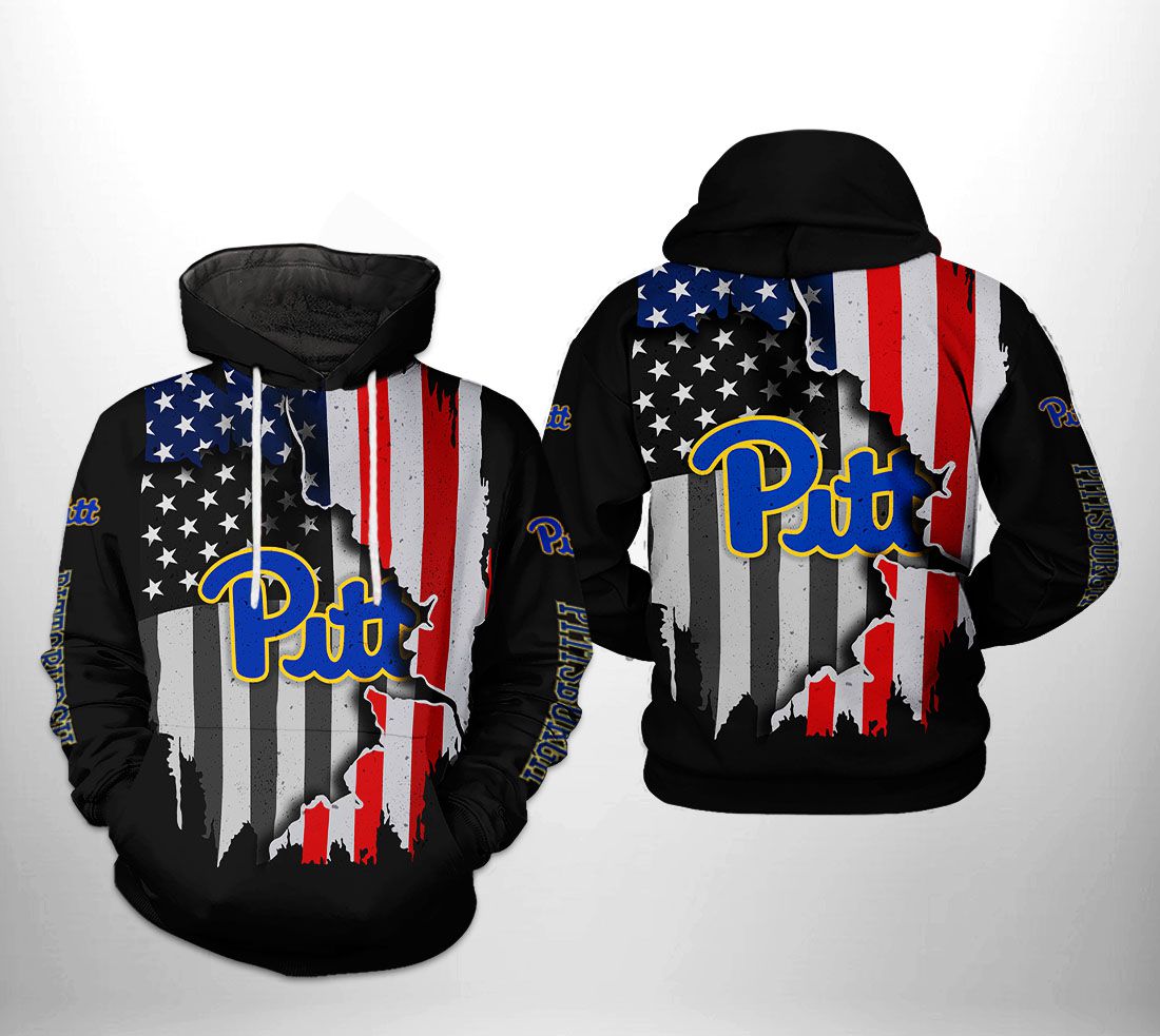 Pitt Panthers NCAA US Flag 3D Printed Hoodie/Zipper Hoodie