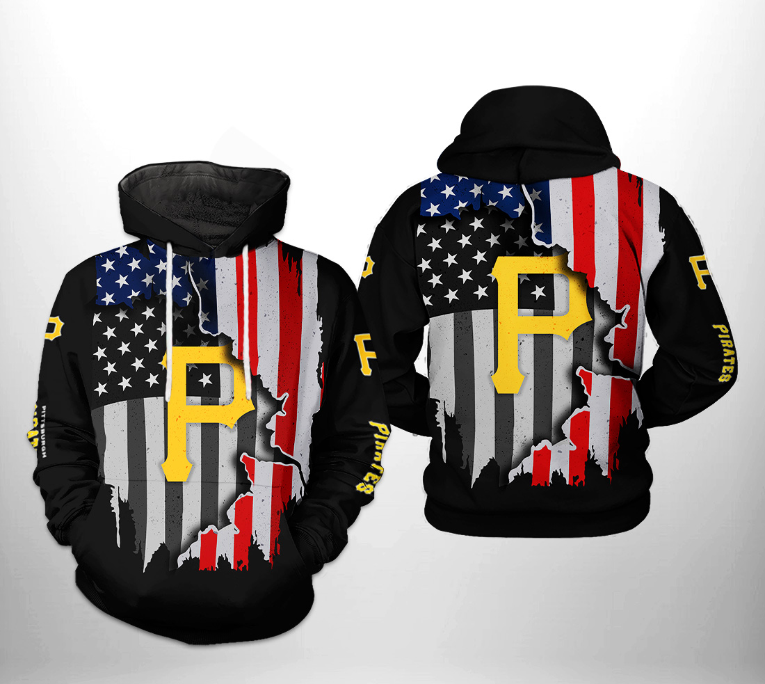 Pittsburgh Pirates MLB US Flag 3D Printed Hoodie/Zipper Hoodie