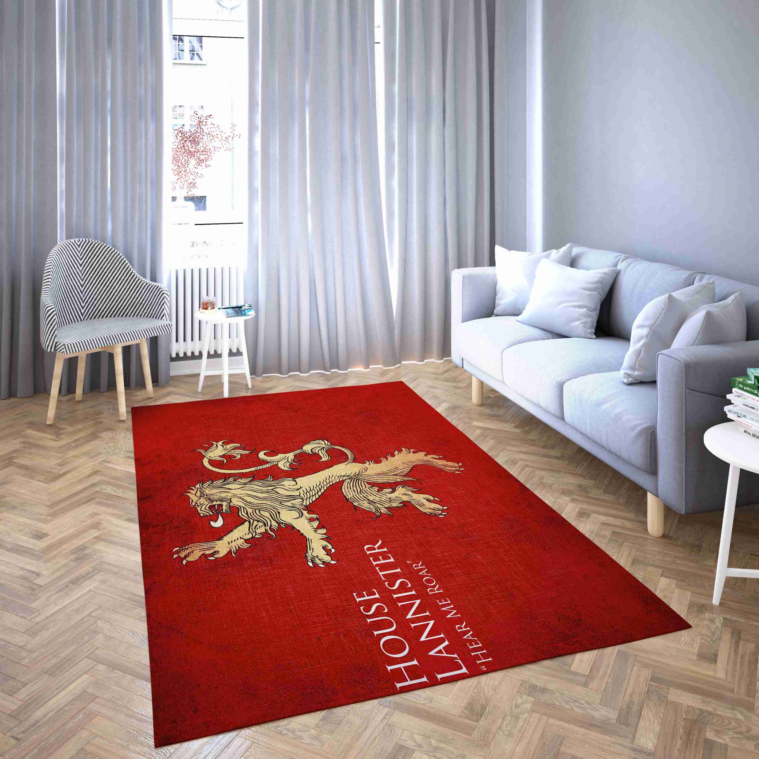 House Lannister Game of Thrones Wiki Living Room Rug Carpet