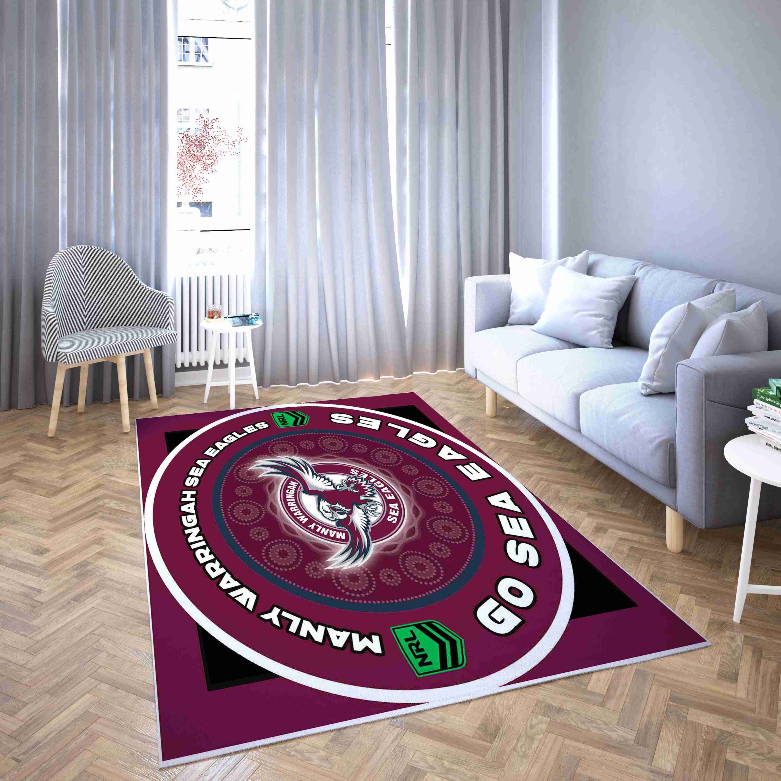 Manly Sea Eagles Living Room Rug Carpet
