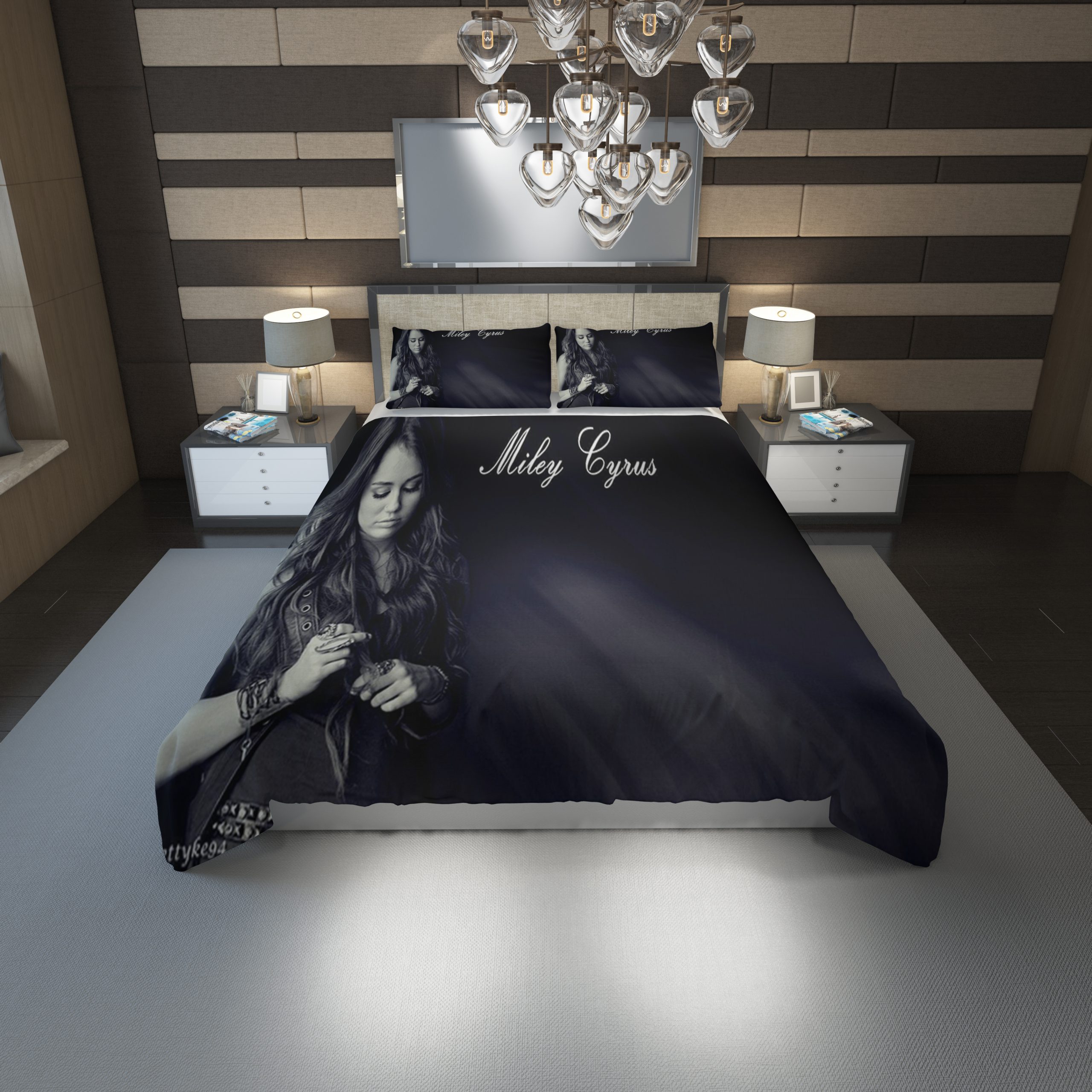 Miley Cyrus Hd Duvet Cover and Pillowcase Set Bedding Set 1198