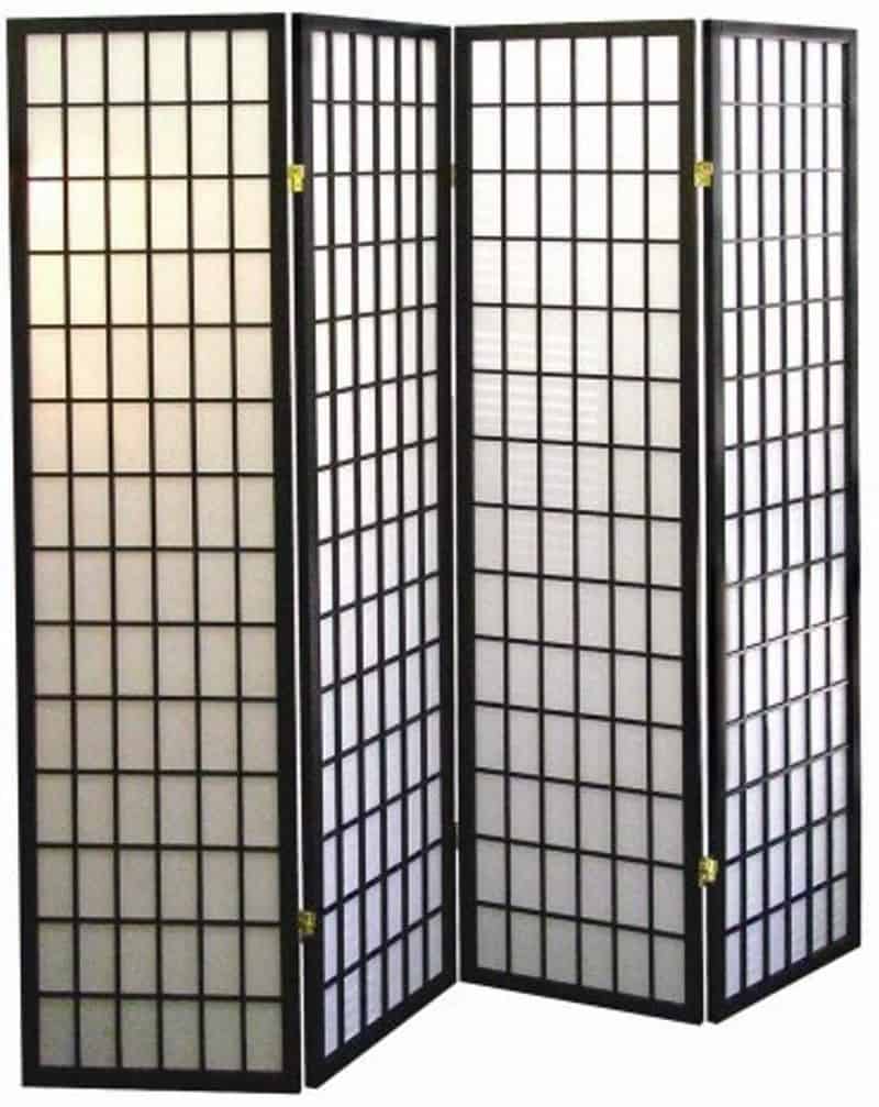ORE International 4-Panel Japanese Shoji Screen Room Divider