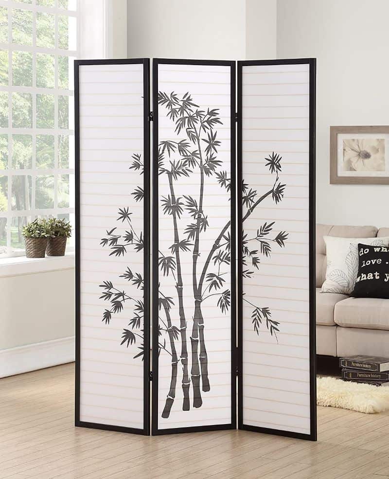 Roundhill Furniture 3-Panel Oriental Japanese Shoji Screen Room Divider