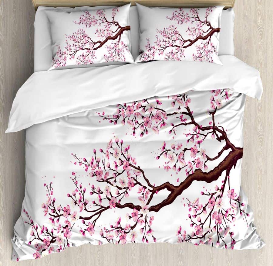 Ambesonne Japanese Cherry Blossom Decor