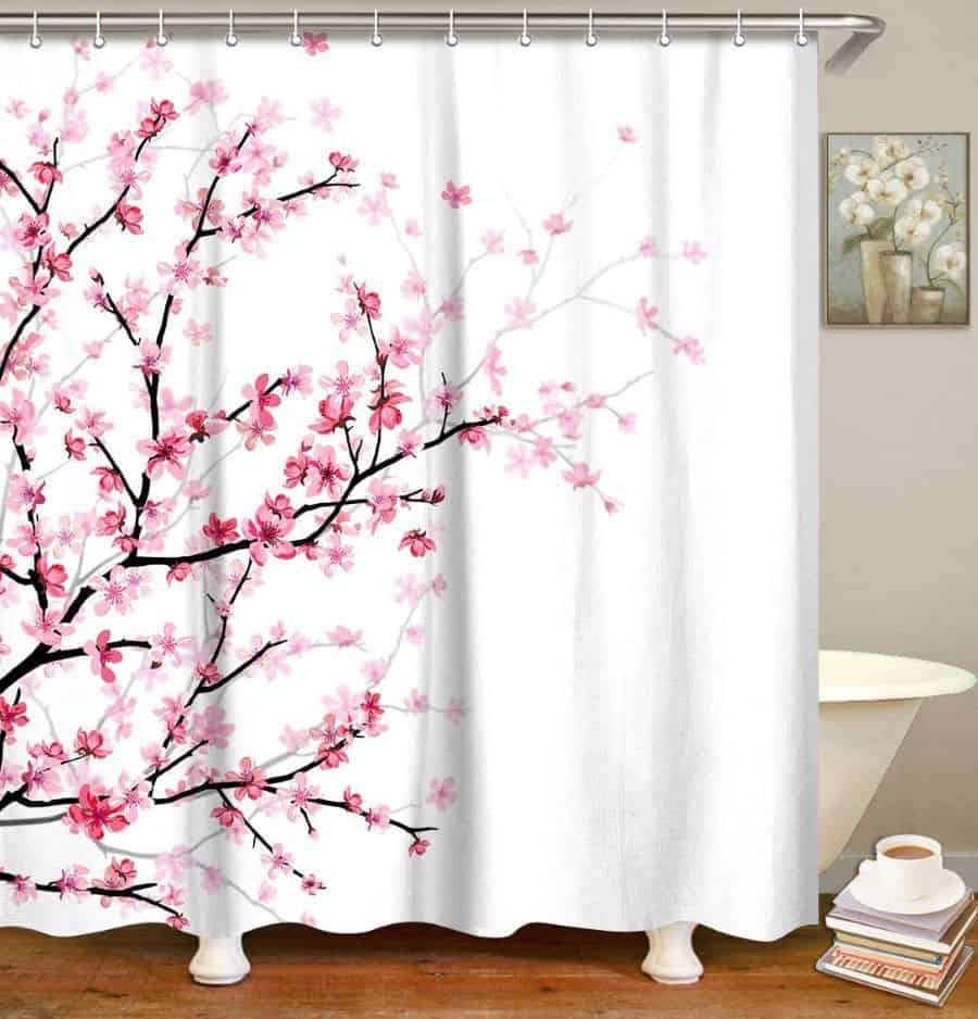 LIVILAN Pink Floral Japanese Cherry Blossom Decor