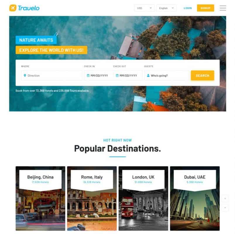 Travelo Theme - Travel/Tour Booking Responsive WordPress Theme