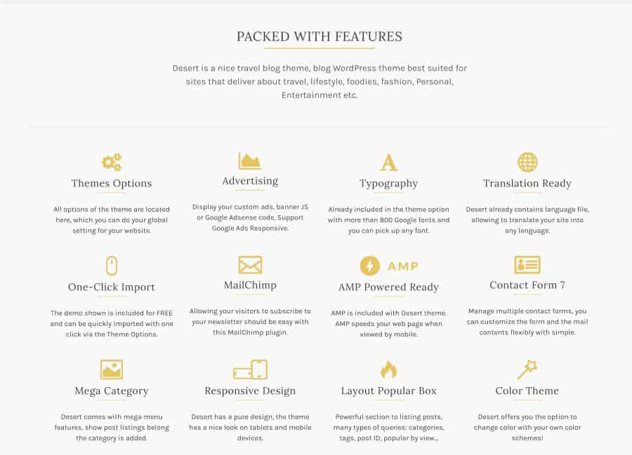 Desert Theme - Desert WordPress Theme for Travel Blog - Download