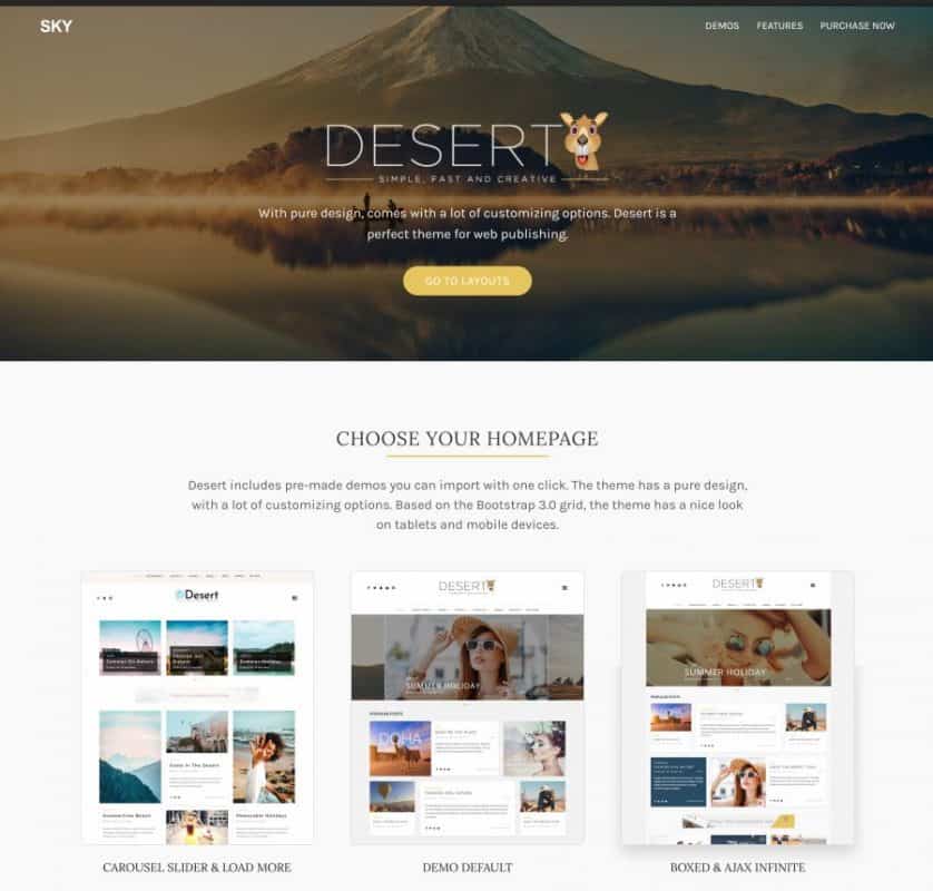Desert Theme - Desert WordPress Theme for Travel Blog - Download
