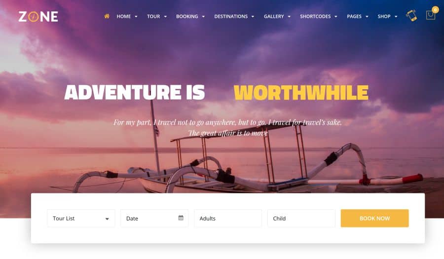 Zone Theme - Tours & Travel Responsive WordPress Theme