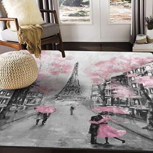 Vintage Art France Paris Eiffel Tower Area Rug
