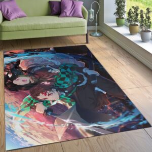 Anime Demon Slayer Kimetsu No Yaiba Area Rug Living Room Rug Floor Decor Home Decor