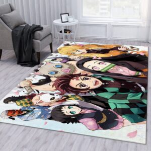 Demon Slayder Anime V4 Rug Living Room Rug Christmas Gift US Decor
