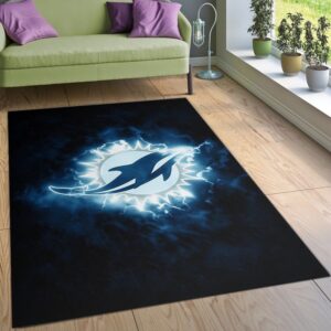 Miami Dolphins NFL Area Rug Living Room Rug Christmas Gift US Decor
