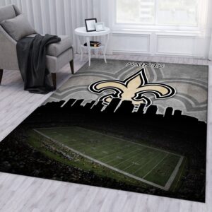 New Orleans Saints NFL Area Rug Living Room Rug Floor Decor Home Decor