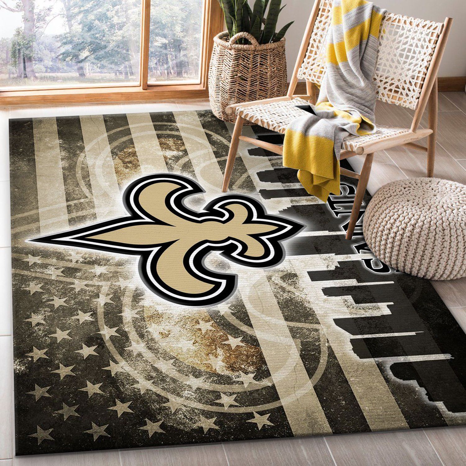 New Orleans Saints NFL Area Rug Living Room Rug Home US Decor