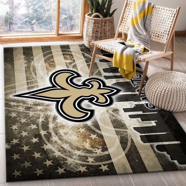 New Orleans Saints Rugs Anti-Skid Area Rug Living Room Bedroom Floor Mat Carpet 