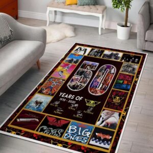 50 Years Of Aerosmith 1 Living Room Area Rug For Christmas