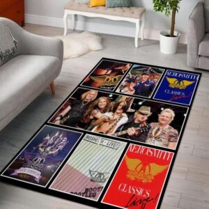 Aerosmith Live Albums Living Room Music Band Area Rugs