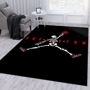 Air Skeleton Jumpman Jordan Area Rug For Christmas Living Room Rug Family Gift US Decor