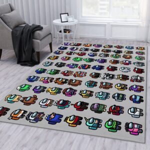 Among Us Ver8 Area Rug Living Room Rug Family Gift US Decor