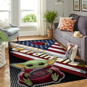 Arizona Cardinals Nfl Team Logo Baby Yoda Us Style Nice Gift Home Decor Rectangle Area Rug