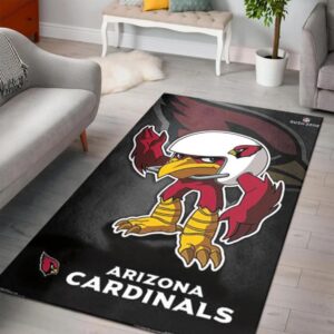 Arizona Cardinals Rusher Nfl Rusho Zone Character Area Rug Rugs For Living Room Rug Home Decor