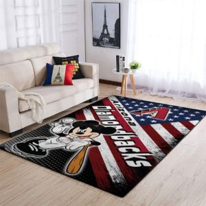 Arizona Diamondbacks Mlb Team Logo Mickey Us Style Nice Gift Home Decor Rectangle Area Rug