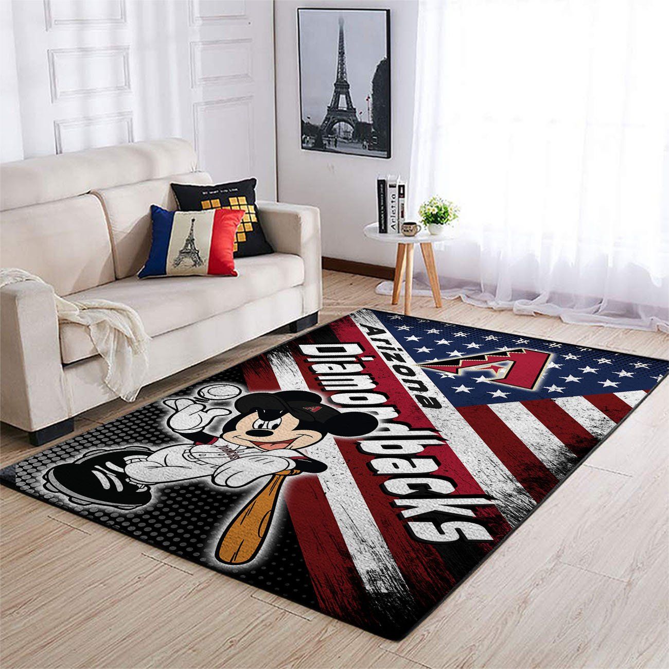 Arizona Diamondbacks Mlb Team Logo Mickey Us Style Nice Gift Home Decor Rectangle Area Rug