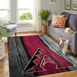 Arizona Diamondbacks Mlb Team Logo Wooden Style Style Nice Gift Home Decor Rectangle Area Rug