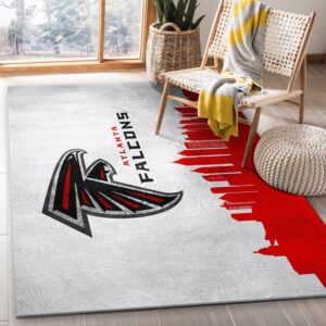 Atlanta Falcons Skyline NFL Area Rug Carpet