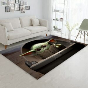 Baby Yoda Ver9 Area Rug For Christmas Bedroom Rug Family Gift US Decor