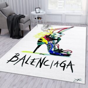 Balenciaga Area Rug For Christmas Fashion Brand Rug Bedroom Rug Family Gift US Decor