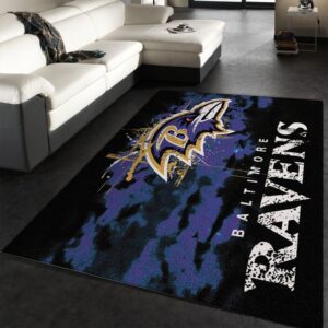 Baltimore Ravens Fade Rug Nfl Team Area Rug