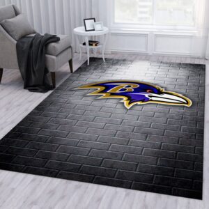 Baltimore Ravens Nfl Rug Bedroom Rug Family Gift US Decor