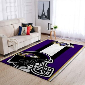 Baltimore Ravens Nfl Team Logo Helmet Nice Gift Home Decor Rectangle Area Rug