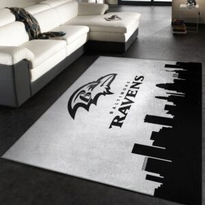 Baltimore Ravens Skyline NFL Area Rug For Christmas