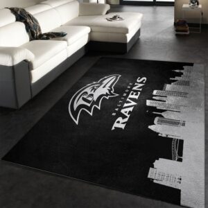 Baltimore Ravens Skyline NFL Team Logos Area Rug