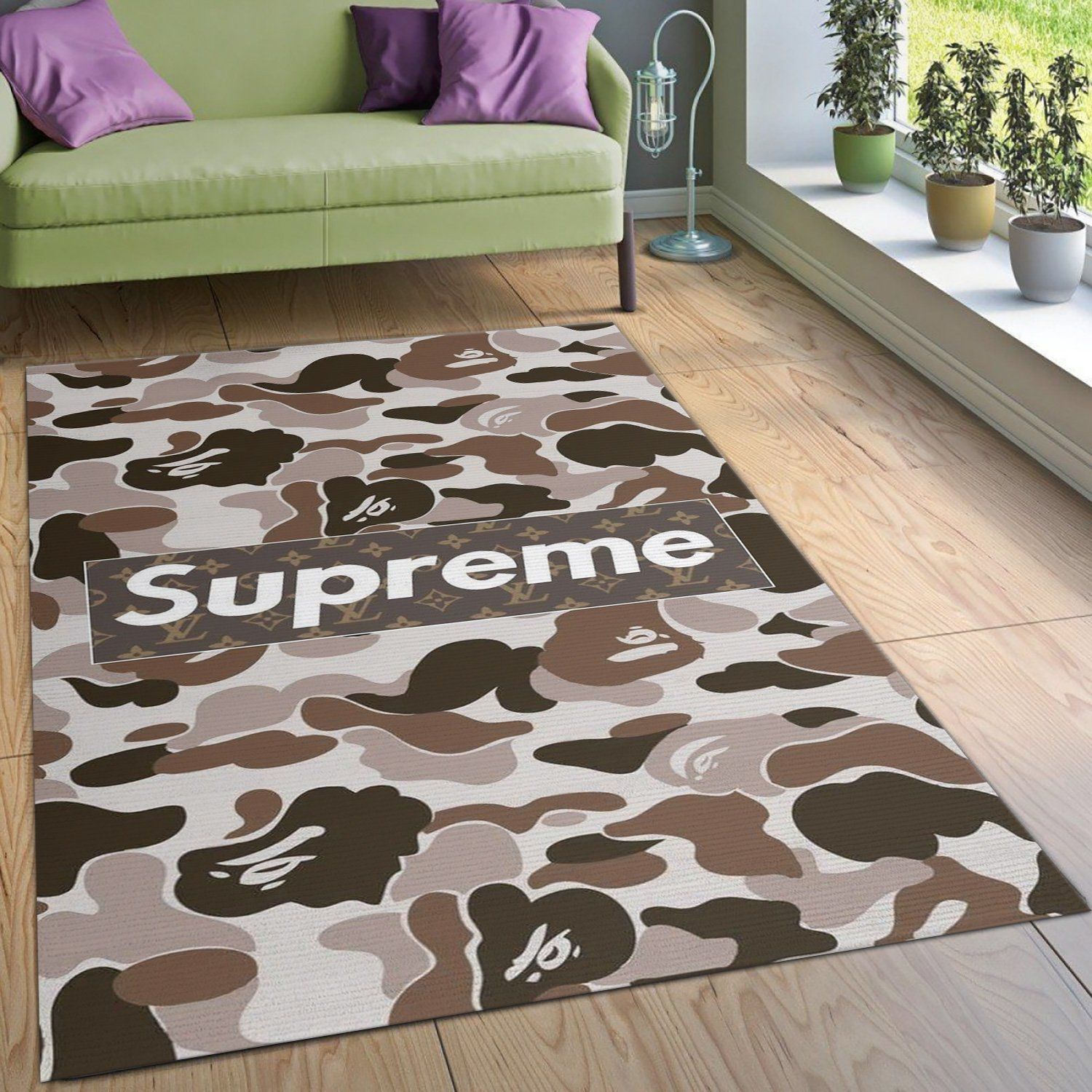Louis Vuitton Supreme Area Rug Hypebeast Fashion Brand Living Room Carpet  Floor Decor