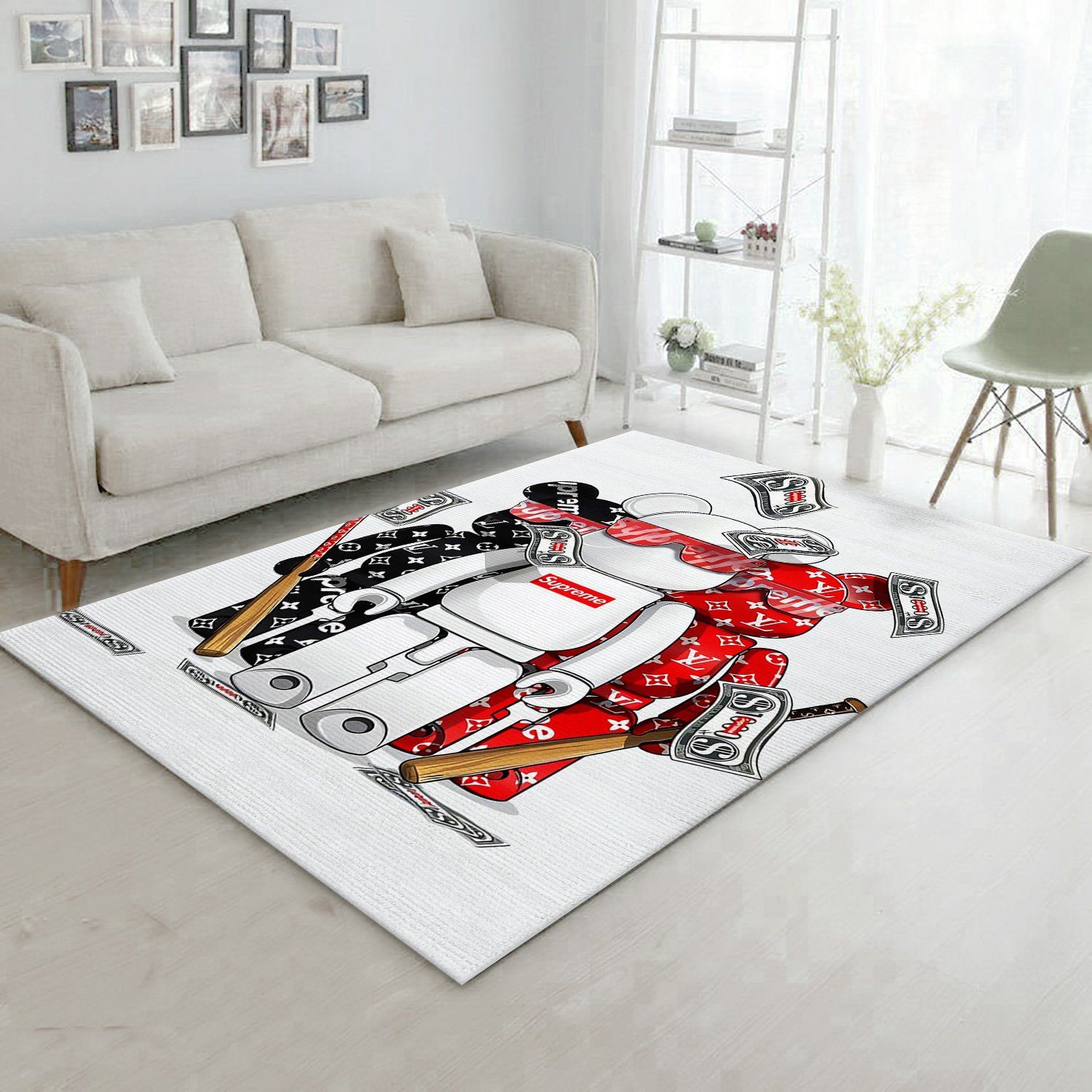 Supreme Lv Red Area Rug Living Room Rug Christmas Gift Us Decor