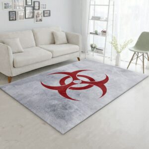 Bio Hazzard Rectangle Rug Living Room Rug Christmas Gift US Decor