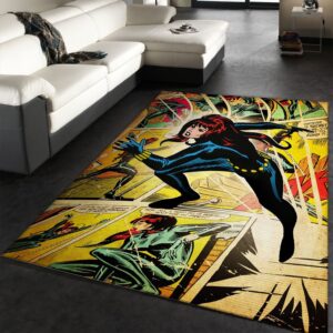 Black Widow Hero Movie Rug Bedroom Family Gift US Decor