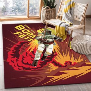 Boba Fett Rug Star Wars Funky Explosions Home US Decor