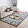 Boston Bruins Nhl Team Logo Skull Flower Style Nice Gift Home Decor Rectangle Area Rug