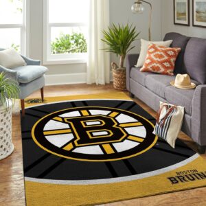 Boston Bruins Nhl Team Logo Style Nice Gift Home Decor Rectangle Area Rug