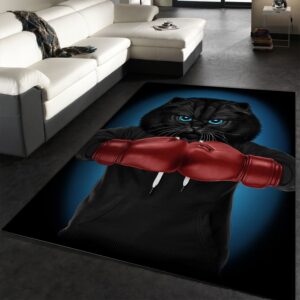 Boxer Cat Boxing Champion Area Rug Living Room Rug Floor Decor Home Decor