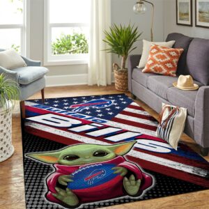 Buffalo Bills Nfl Team Logo Baby Yoda Us Style Nice Gift Home Decor Rectangle Area Rug