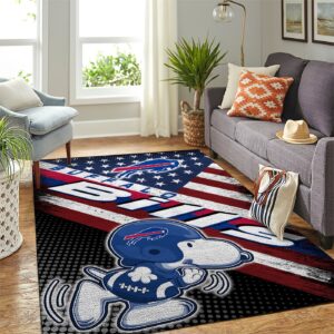 Buffalo Bills Nfl Team Logo Snoopy Us Style Nice Gift Home Decor Rectangle Area Rug