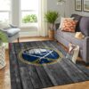 Buffalo Sabres Nhl Team Logo Grey Wooden Style Nice Gift Home Decor Rectangle Area Rug