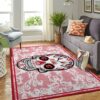 Calgary Flames Nhl Team Logo Skull Flower Style Nice Gift Home Decor Rectangle Area Rug